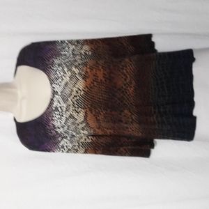 Chico's Top Size 2 (large) Long Sleeves Multicolor Snake Print
